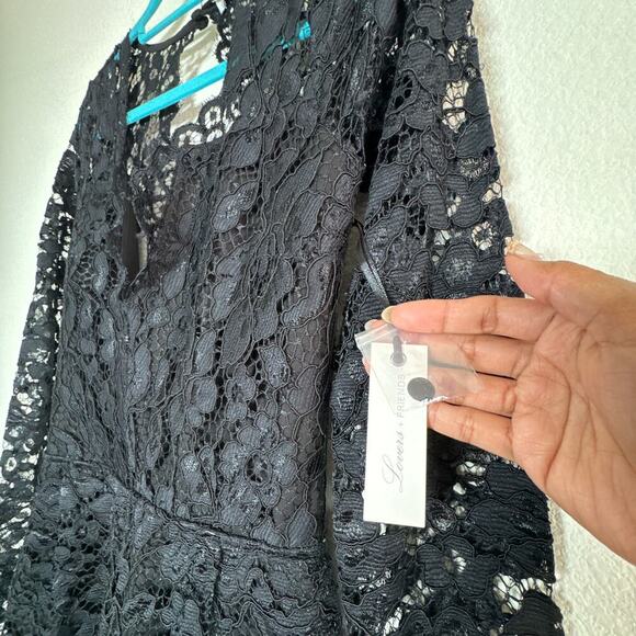 Lovers + Friends Long Sleeve Lace Romper Eve - Picture 3 of 11